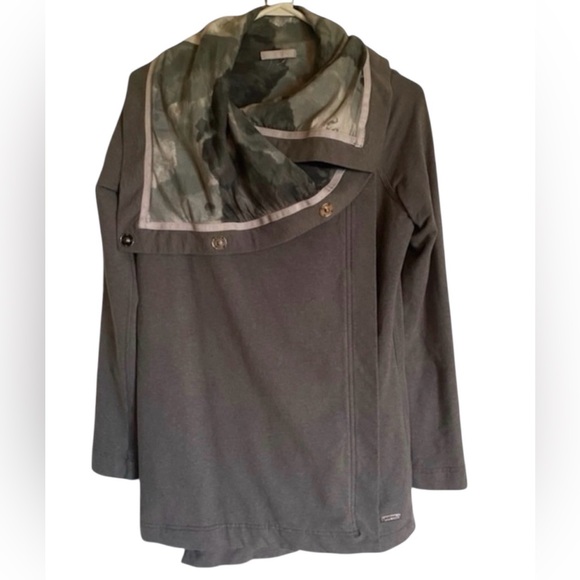 Lululemon Women's Gray Cloud Print Savasana Wrap Small Minimalist Modern Uniform - Picture 2 of 5